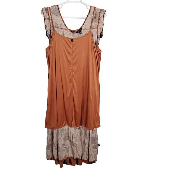 Simply Vera Wang NWT Sz 2X Dress Rayon Linen Tiered Ruffle Skirt Lined Maxi Full - Picture 11 of 16